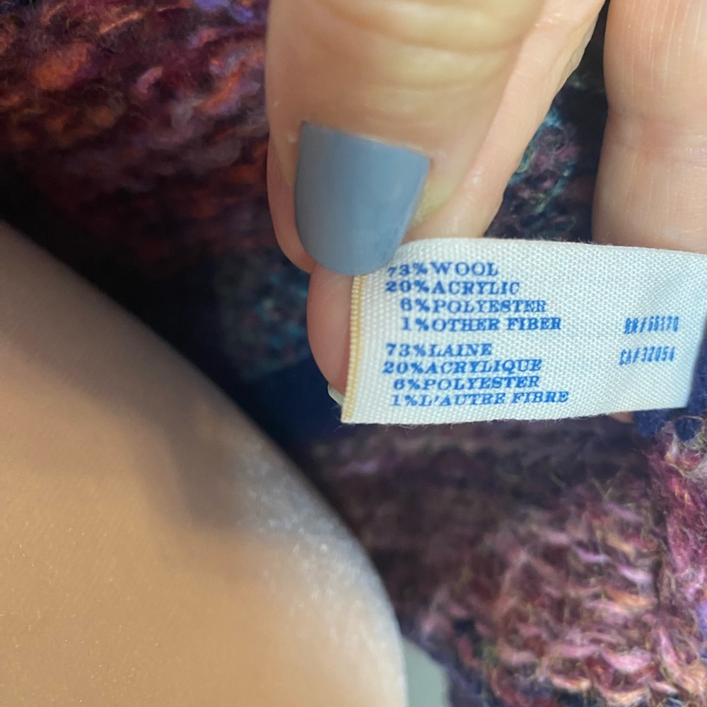 Anthropologie Leifsdottir Hand Knit Multicolor Wool Blend Pocket Cardigan Size M - Picture 10 of 10